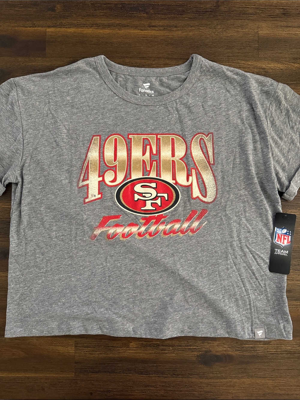 Fanatics NFL SF 49ers Women’s Tri-Blend Boxy Heather Grey T-Shirt Large NWT
